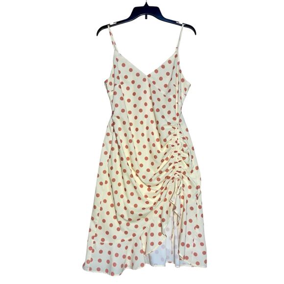 Storia Dress Polka Dot Cinched Ruffle Trim - Picture 2 of 8
